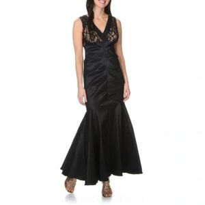 R & M Richards sequined Lace/Taffeta Mermaid Gown